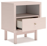 Wistenpine Full Upholstered Panel Bed with Mirrored Dresser, Chest and 2 Nightstands in Blush from Ashley - Luna Furniture