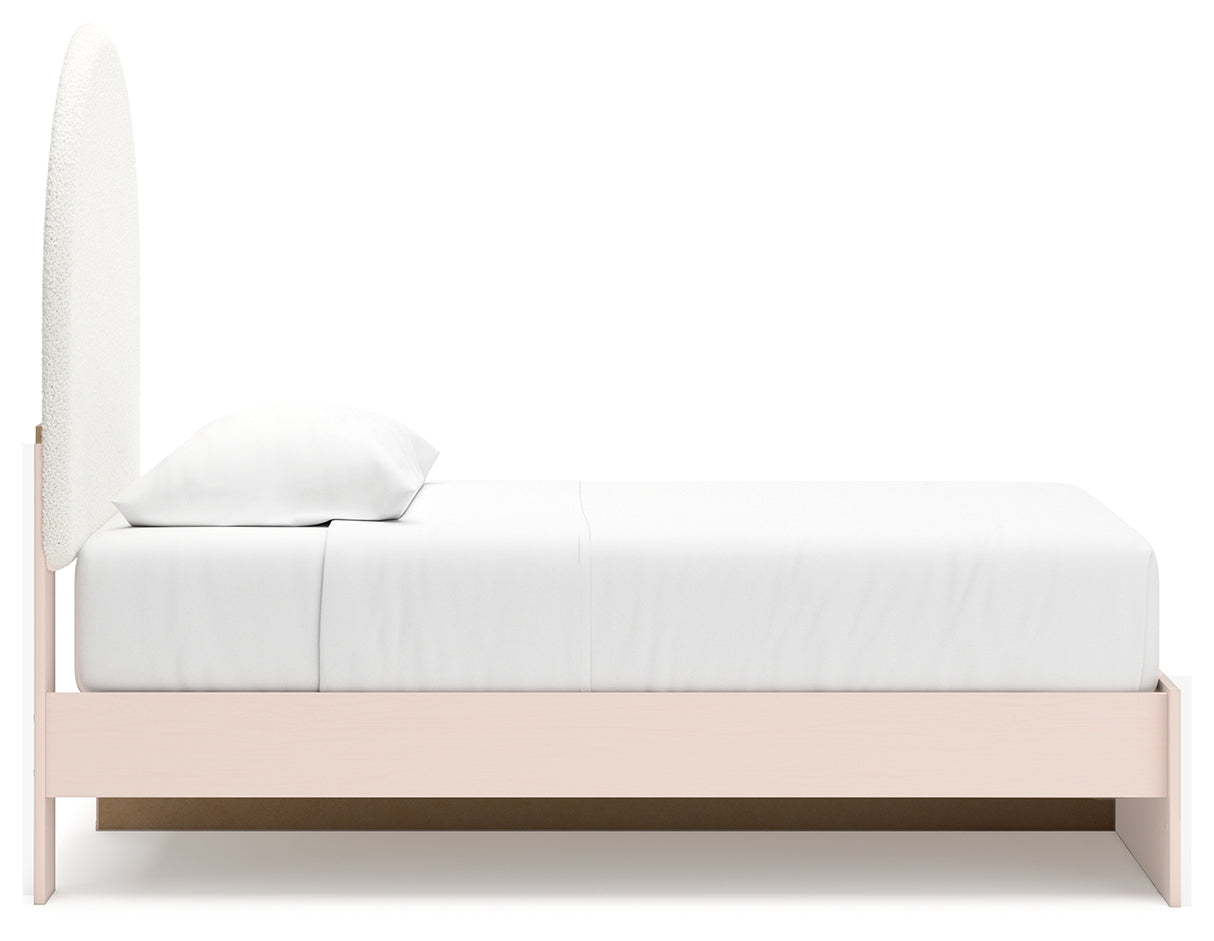 Wistenpine Twin Panel Bed with Dresser and Nightstand in Blush from Ashley - Luna Furniture