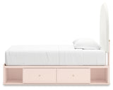 Wistenpine Twin Panel Bed with Dresser and Nightstand in Blush from Ashley - Luna Furniture