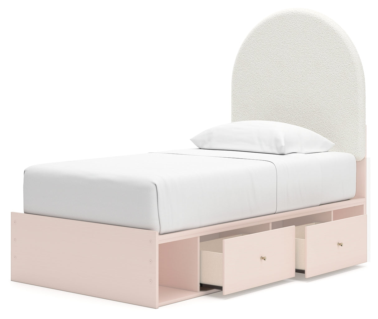 Wistenpine Twin Panel Bed with Dresser and Nightstand in Blush from Ashley - Luna Furniture