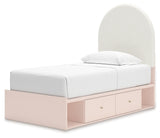 Wistenpine Twin Panel Bed with Dresser and Nightstand in Blush from Ashley - Luna Furniture