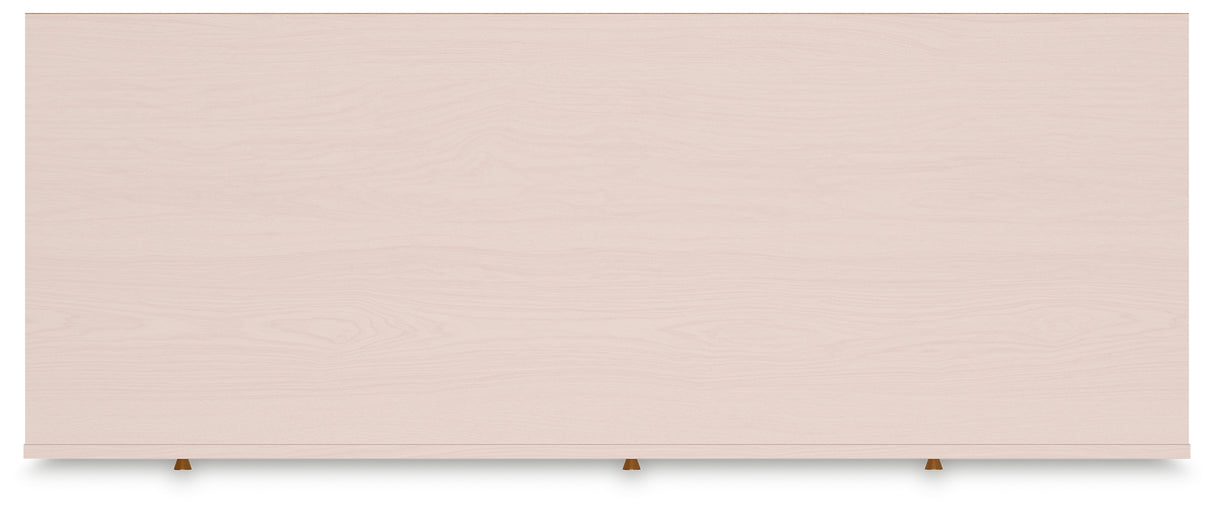 Wistenpine Twin Panel Bed with Dresser and Nightstand in Blush from Ashley - Luna Furniture