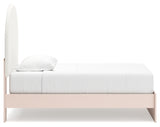 Wistenpine Twin Upholstered Panel Bed with Dresser and 2 Nightstands in Blush from Ashley - Luna Furniture