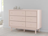 Wistenpine Twin Upholstered Panel Bed with Dresser and 2 Nightstands in Blush from Ashley - Luna Furniture