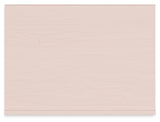 Wistenpine Twin Upholstered Panel Headboard with Dresser and 2 Nightstands in Blush - PKG018929