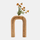 Wood, 11"h Horseshoe Vase, Brown from Sagebrook Home - Luna Furniture