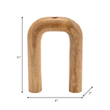 Wood, 11"h Horseshoe Vase, Brown from Sagebrook Home - Luna Furniture