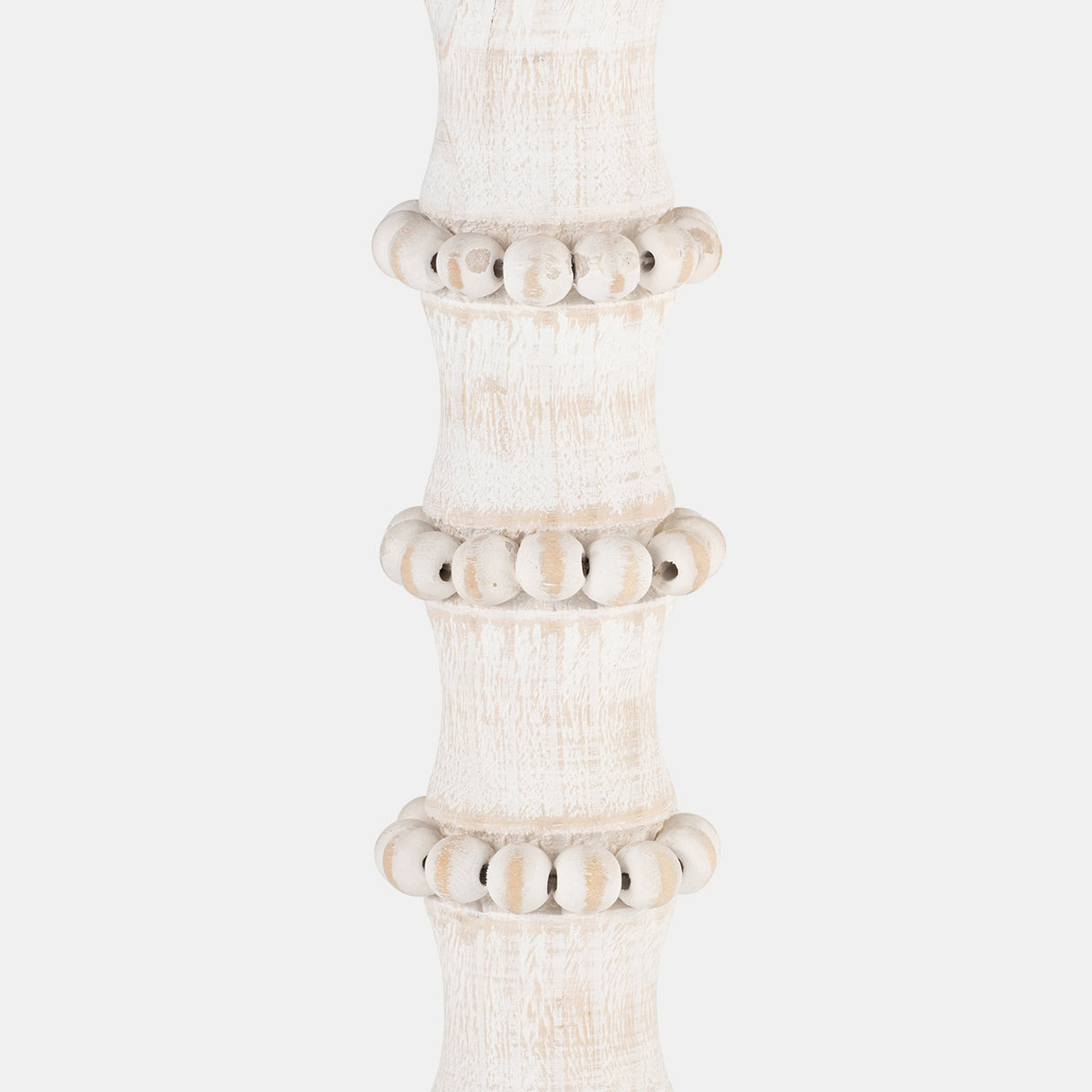 Wood, 13" Antique Style Candle Holder, White - 14498-05