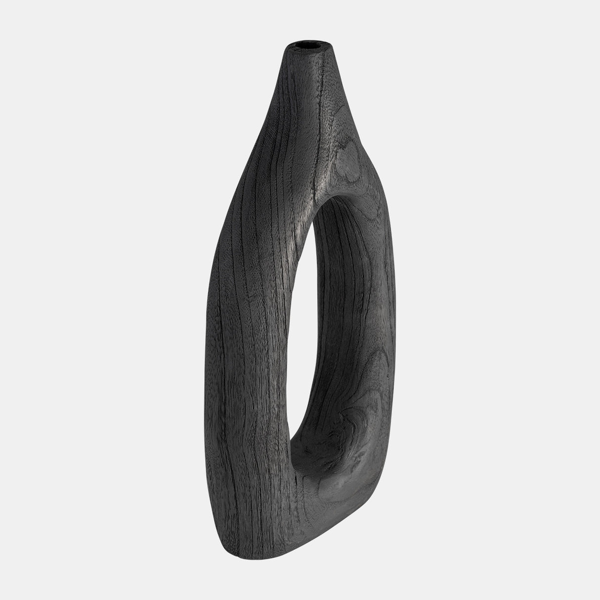 Wood, 14"h Cut-out Vase, Black from Sagebrook Home - Luna Furniture