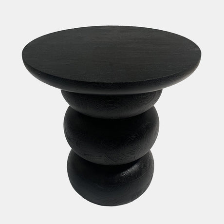 Wood, 19" Bibendum Accent Table, Black from Sagebrook Home - Luna Furniture