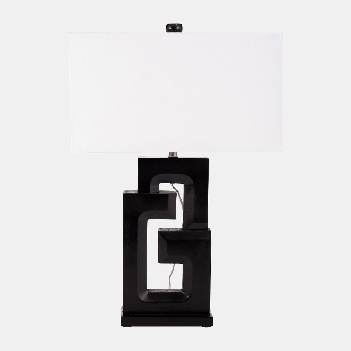 Wood, 27"h Geometric Lamp, Black from Sagebrook Home - Luna Furniture