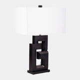 Wood, 27"h Geometric Lamp, Black from Sagebrook Home - Luna Furniture