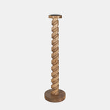 Wood, 30" Spiral Floor Pillar Candleholder, Natura from Sagebrook Home - Luna Furniture