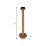 Wood, 36" Spiral Floor Pillar Candleholder, Natura from Sagebrook Home - Luna Furniture