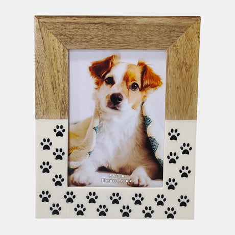 Wood,5x7, Dog-paws Photo Frame,white - 17803-01