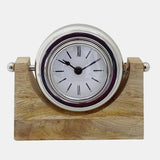 Wood,7"h,lock-on-stand Table Clock,nickel from Sagebrook Home - Luna Furniture