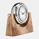 Wood,7"h,lock-on-stand Table Clock,nickel from Sagebrook Home - Luna Furniture