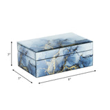 Wood, 8x5 Abstract Box, Blue/gold from Sagebrook Home - Luna Furniture