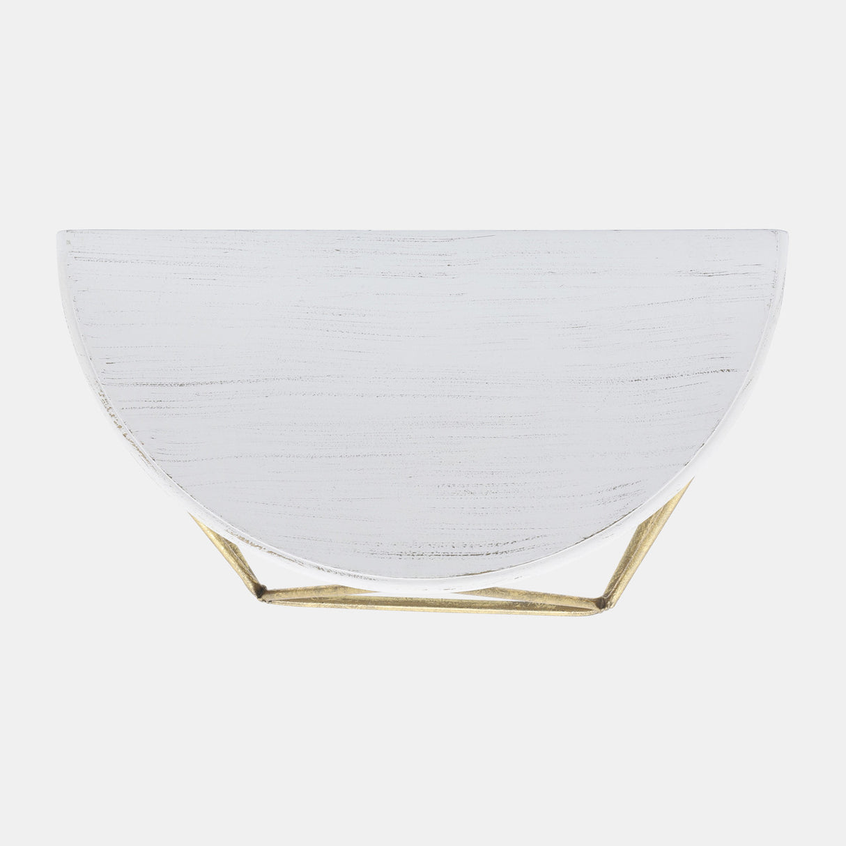 Wood / Metal 16" L Demilune Wall Shelf, White from Sagebrook Home - Luna Furniture