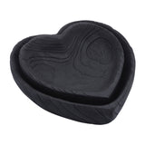 Wood, S/2 9/10" Heart Bowls, Black - 16568-02