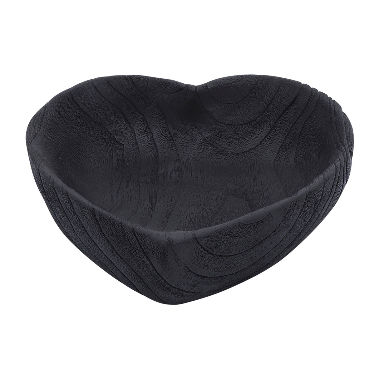 Wood, S/2 9/10" Heart Bowls, Black - 16568-02