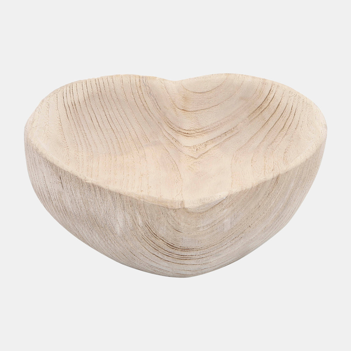 Wood, S/2 9/10" Heart Bowls, Natural - 16568-03