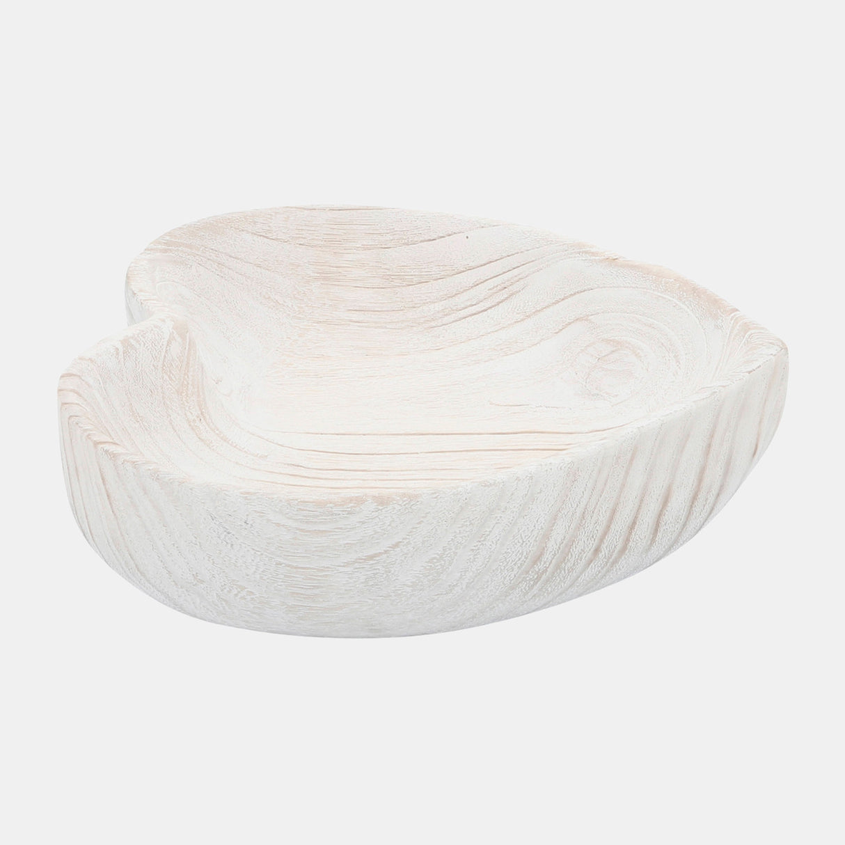 Wood, S/2 9/10" Heart Bowls, White - 16568-01