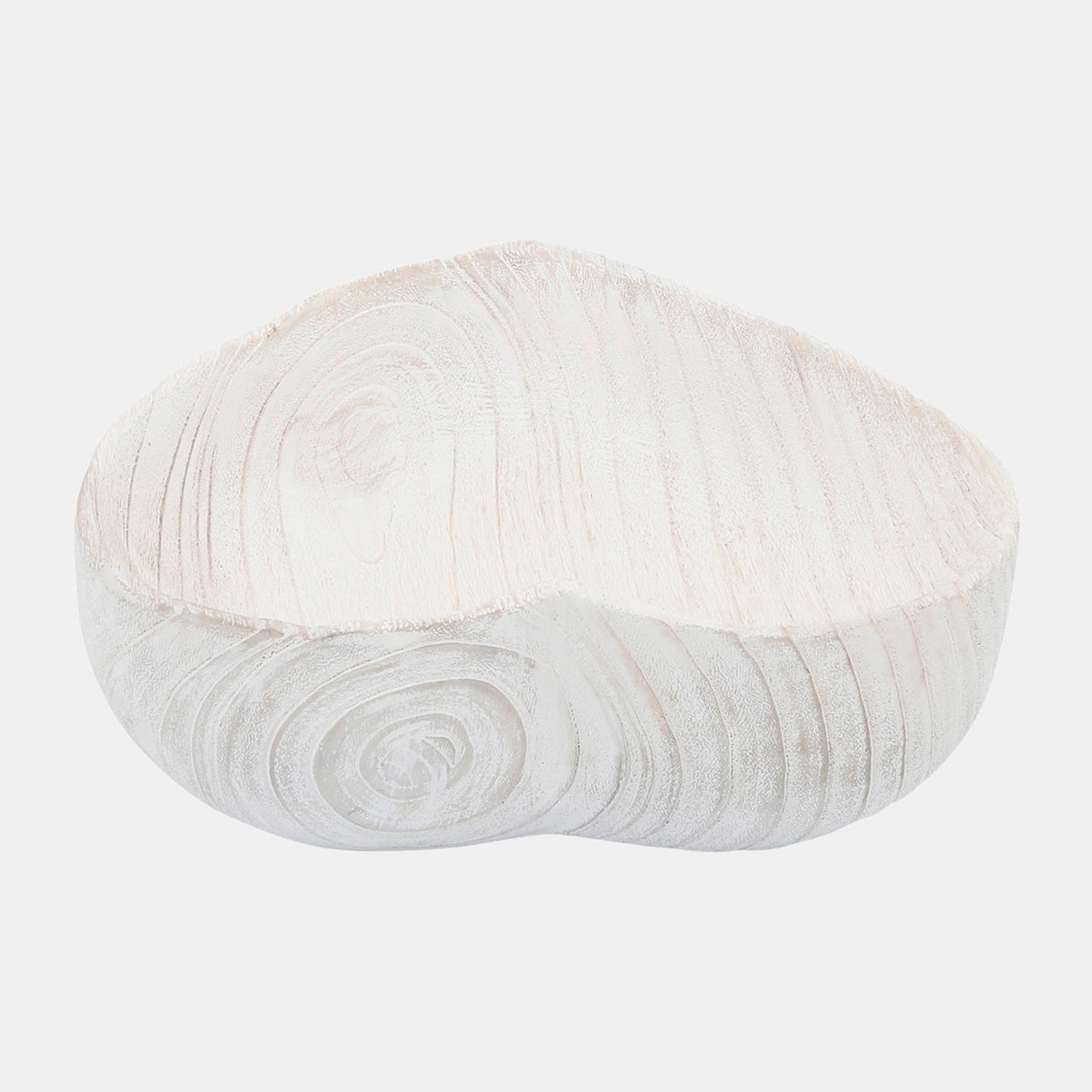 Wood, S/2 9/10" Heart Bowls, White - 16568-01