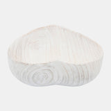 Wood, S/2 9/10" Heart Bowls, White - 16568-01