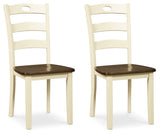 Woodanville 2-Piece Dining Room Chair in Cream/Brown from Ashley - Luna Furniture