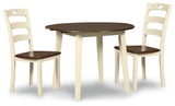 Woodanville Dining Table and 2 Chairs in Cream/Brown - PKG000098