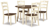 Woodanville Dining Table and 4 Chairs in Cream/Brown - PKG000420