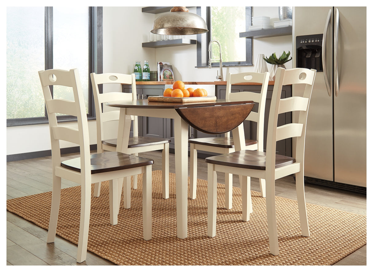 Woodanville Dining Table and 4 Chairs in Cream/Brown - PKG000420