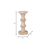 Wooden 11" Antique Style Candle Holder - 14498-03