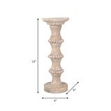 Wooden 14" Antique Style Candle Holder - 14498-01