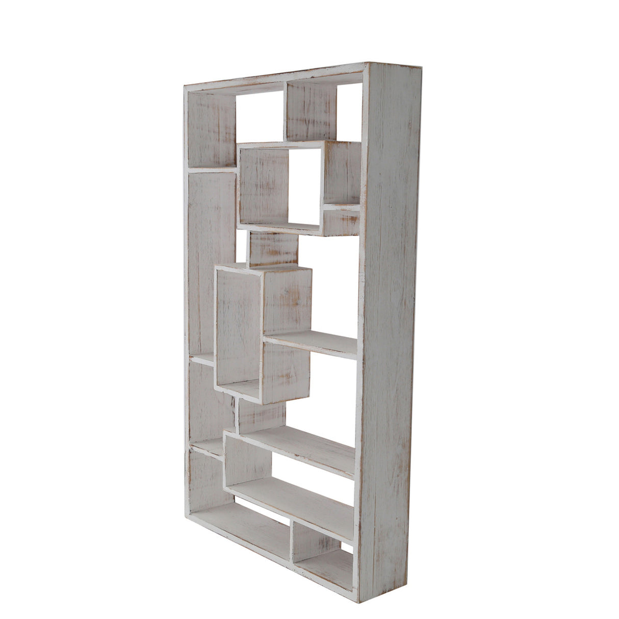 Wooden Multi-tier Wall Shelf, Whitewash from Sagebrook Home - Luna Furniture