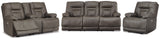 Wurstrow Sofa, Loveseat and Recliner in Smoke - PKG008012