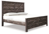 Wynnlow King Crossbuck Panel Bed with Dresser in Gray from Ashley - Luna Furniture