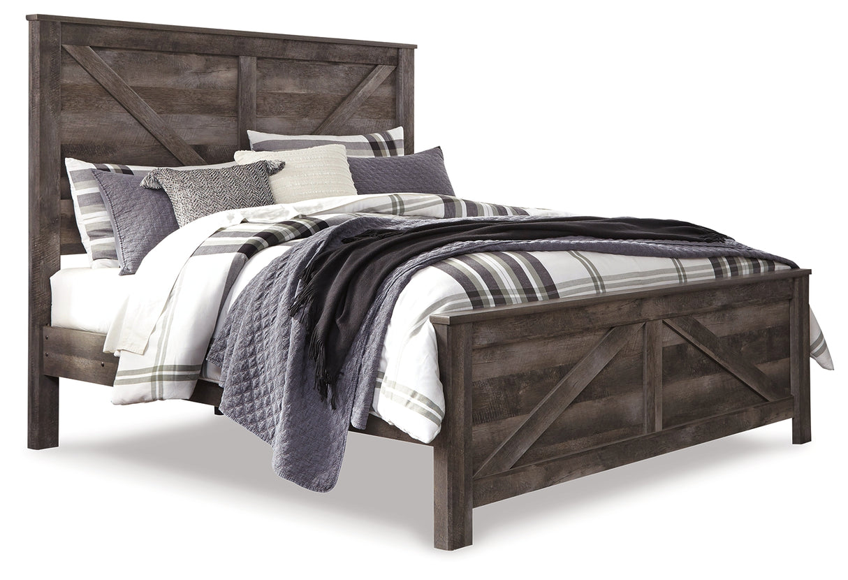 Wynnlow King Crossbuck Panel Bed with Dresser in Gray from Ashley - Luna Furniture