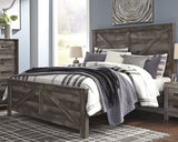 Wynnlow King Crossbuck Panel Bed with Dresser in Gray from Ashley - Luna Furniture