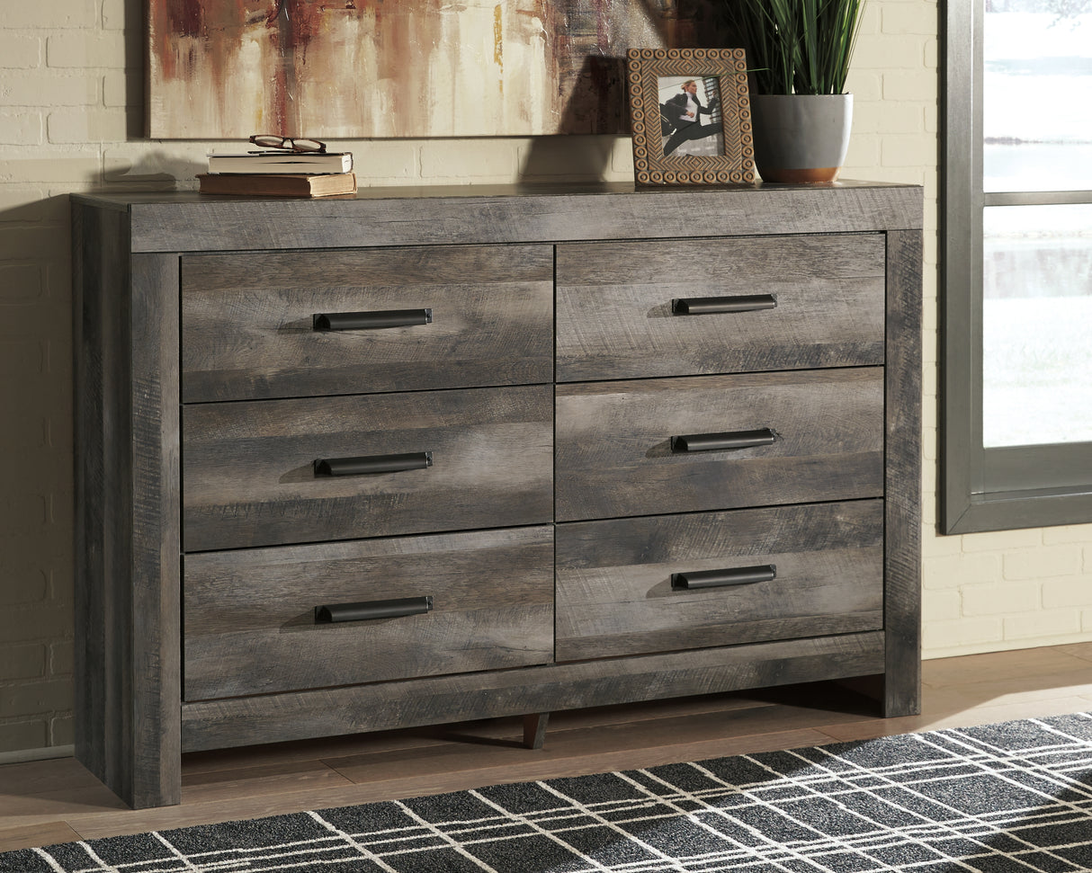 Wynnlow King Crossbuck Panel Bed with Dresser in Gray from Ashley - Luna Furniture