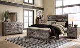 Wynnlow King Crossbuck Panel Bed with Dresser in Gray from Ashley - Luna Furniture