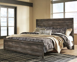 Wynnlow King Panel Bed with Mirrored Dresser and 2 Nightstands in Gray from Ashley - Luna Furniture