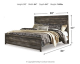 Wynnlow King Panel Bed with Mirrored Dresser and 2 Nightstands in Gray from Ashley - Luna Furniture