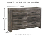 Wynnlow King Panel Bed with Mirrored Dresser and Nightstand in Gray from Ashley - Luna Furniture