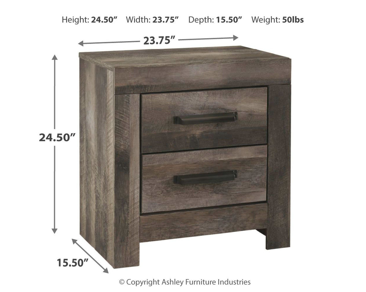 Wynnlow King Panel Bed with Mirrored Dresser and Nightstand in Gray from Ashley - Luna Furniture