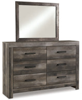 Wynnlow King Poster Bed with Mirrored Dresser and Chest in Gray from Ashley - Luna Furniture