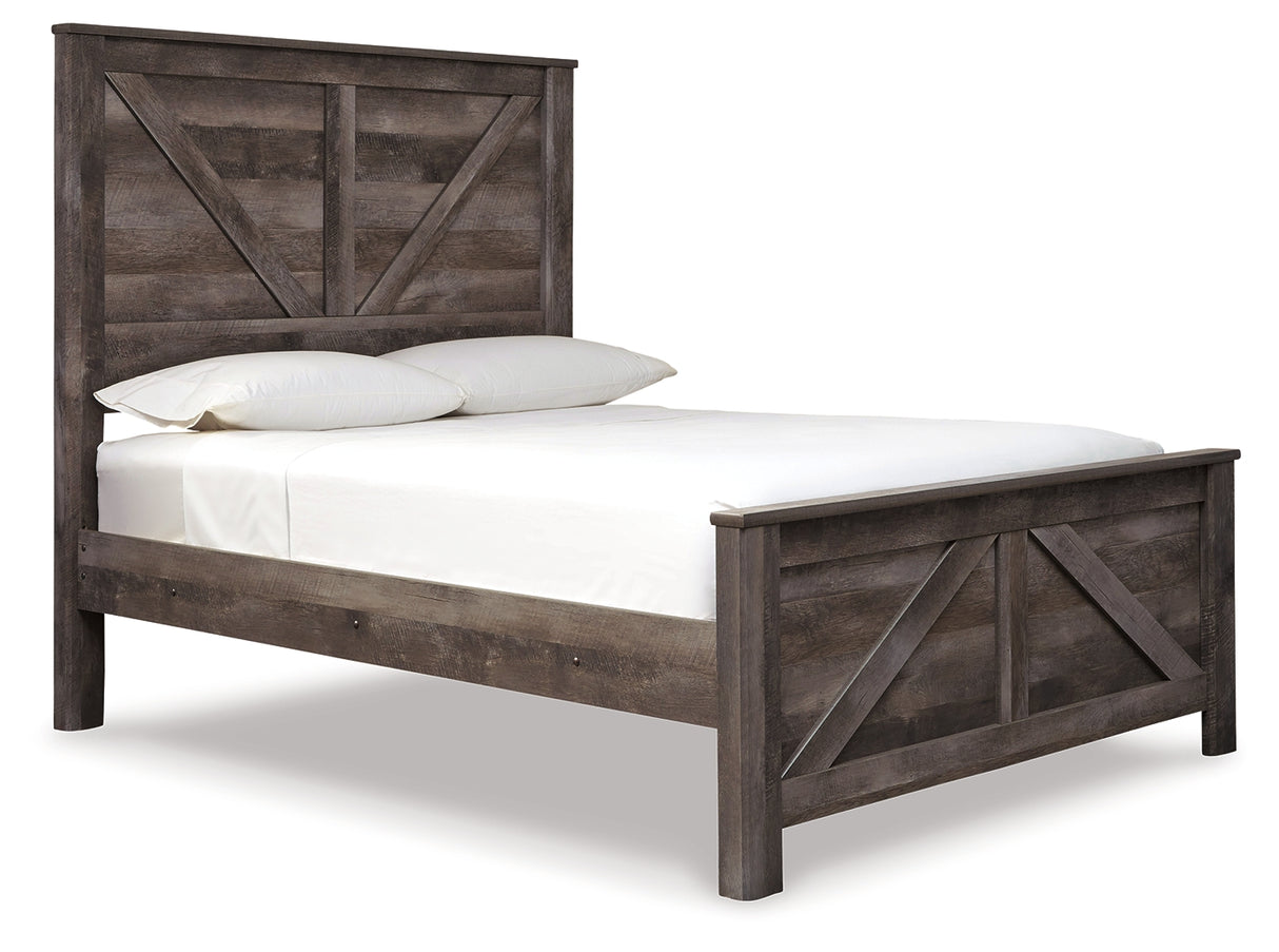 Wynnlow Queen Crossbuck Panel Bed with Dresser in Gray from Ashley - Luna Furniture