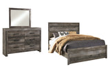 Wynnlow Queen Panel Bed with Mirrored Dresser in Gray from Ashley - Luna Furniture