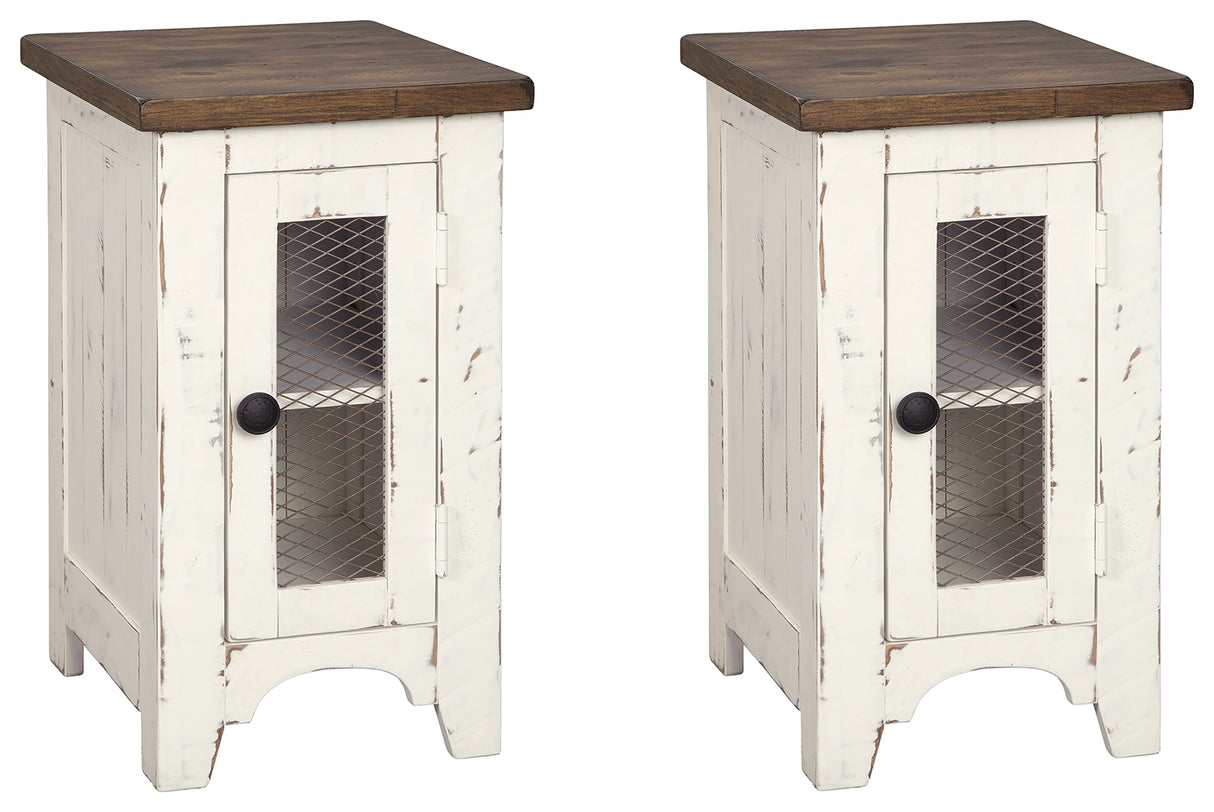 Wystfield 2 End Tables in White/Brown from Ashley - Luna Furniture